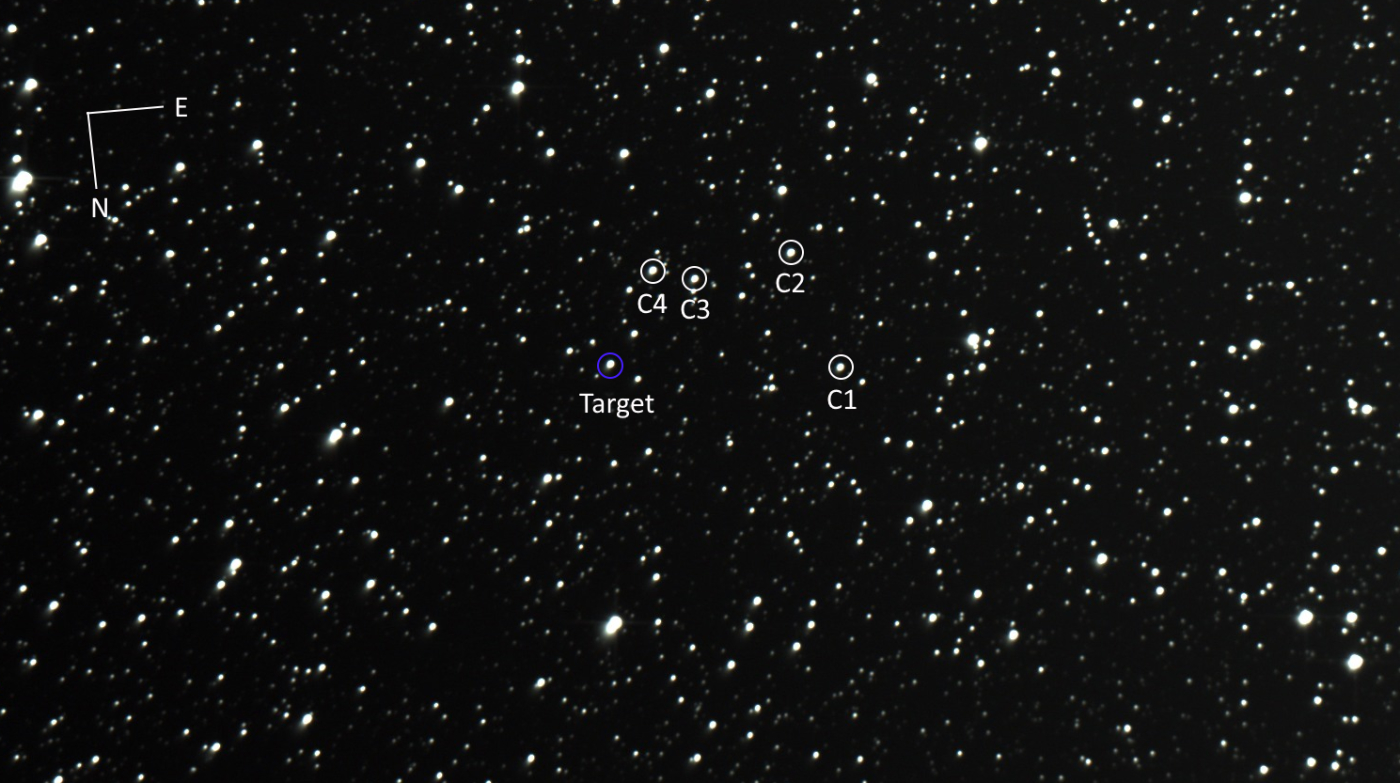 Messung der Transitlichtkurve des Exoplaneten TOI-2570 b